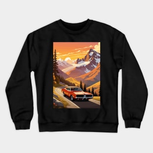 Classic American Orange Charger Muscle Car Crewneck Sweatshirt